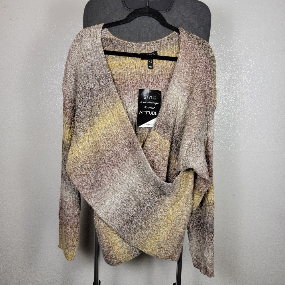 Attitudes by Renee Cross Front Cable‎ Sweater-Spice Delight Size 3X